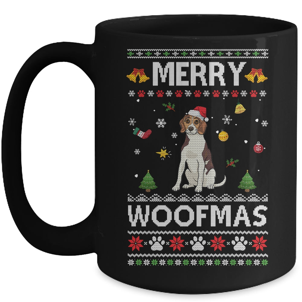 Merry Woofmas Beagle Santa Reindeer Ugly Christmas Sweater Mug | siriusteestore