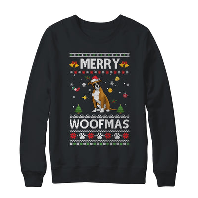 Merry Woofmas Boxer Santa Reindeer Ugly Christmas Sweater Shirt & Sweatshirt | siriusteestore