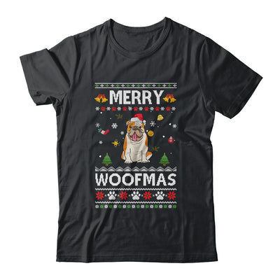 Merry Woofmas Bulldog Santa Reindeer Ugly Christmas Sweater Shirt & Sweatshirt | siriusteestore