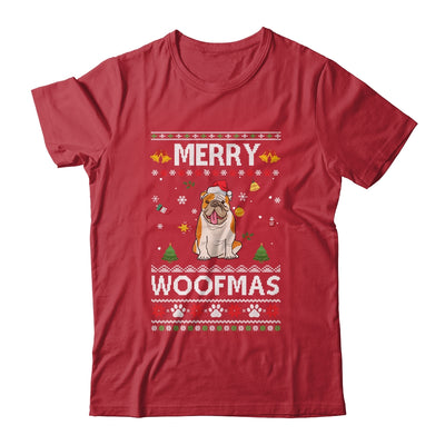 Merry Woofmas Bulldog Santa Reindeer Ugly Christmas Sweater Shirt & Sweatshirt | siriusteestore