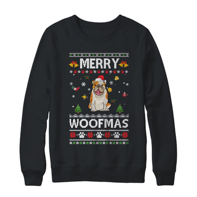 Merry Woofmas Bulldog Santa Reindeer Ugly Christmas Sweater Shirt & Sweatshirt | siriusteestore