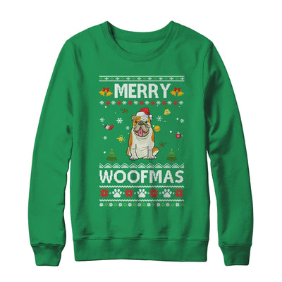 Merry Woofmas Bulldog Santa Reindeer Ugly Christmas Sweater Shirt & Sweatshirt | siriusteestore