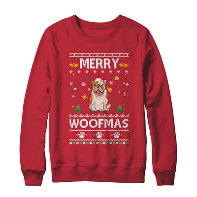 Merry Woofmas Bulldog Santa Reindeer Ugly Christmas Sweater Shirt & Sweatshirt | siriusteestore
