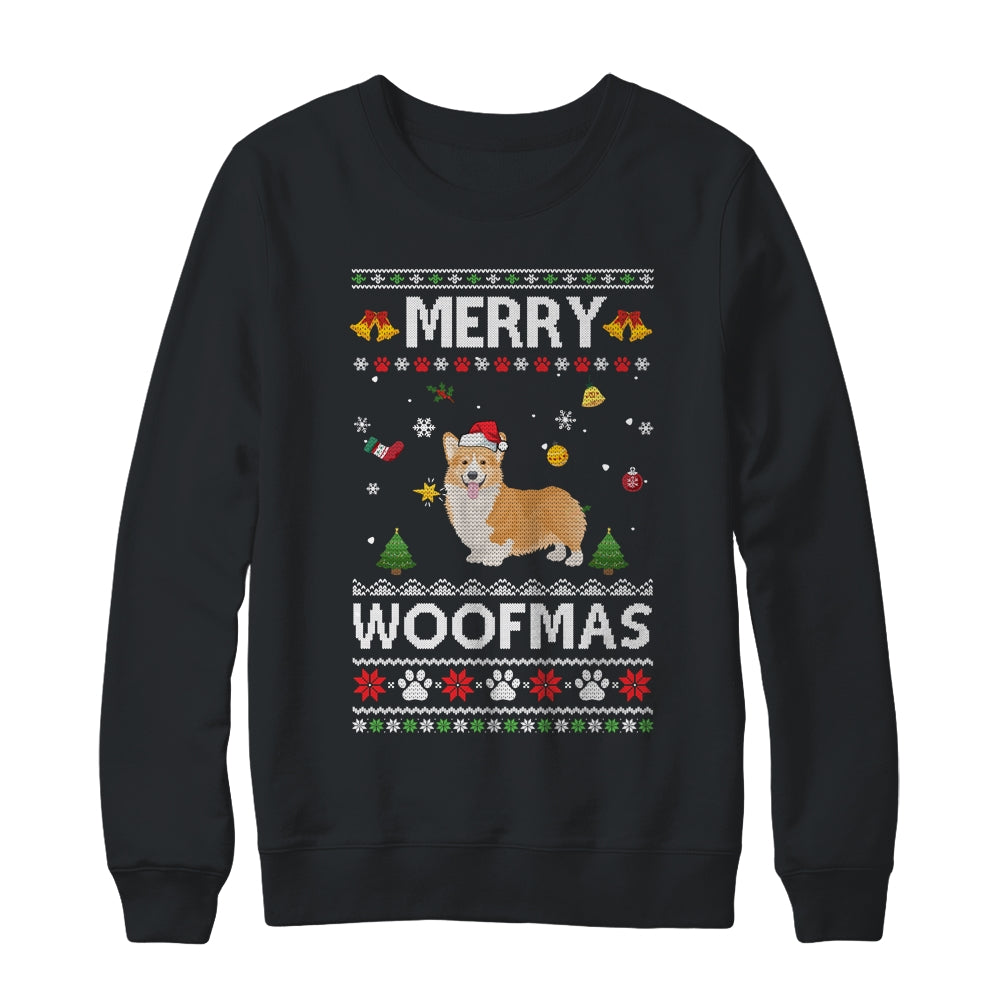 Merry Woofmas Corgi Santa Reindeer Ugly Christmas Sweater Shirt & Sweatshirt | siriusteestore