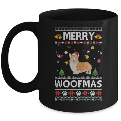 Merry Woofmas Corgi Santa Reindeer Ugly Christmas Sweater Mug | siriusteestore