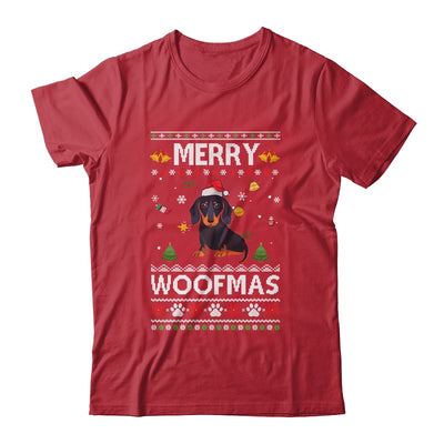 Merry Woofmas Dachshund Santa Reindeer Ugly Christmas Sweater Shirt & Sweatshirt | siriusteestore