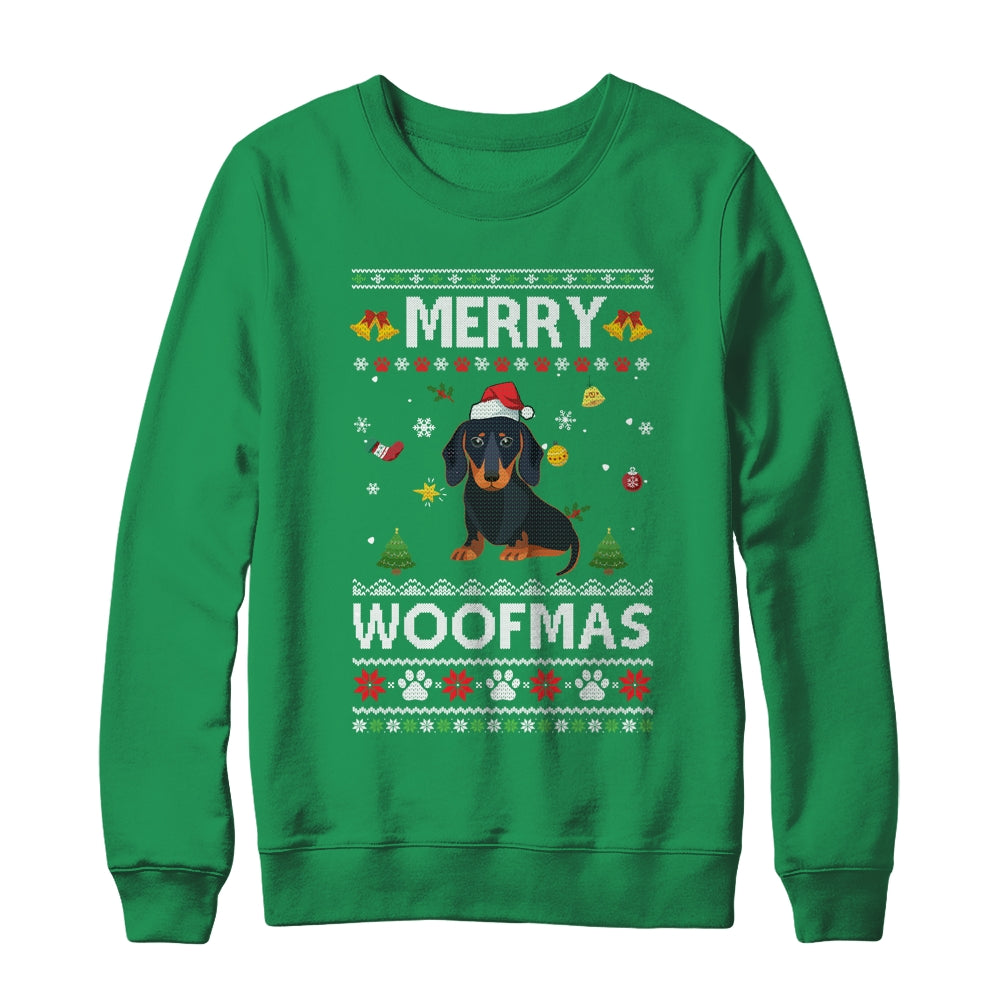 Merry Woofmas Dachshund Santa Reindeer Ugly Christmas Sweater Shirt & Sweatshirt | siriusteestore