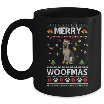 Merry Woofmas German Shepherd Santa Reindeer Ugly Christmas Sweater Mug | siriusteestore