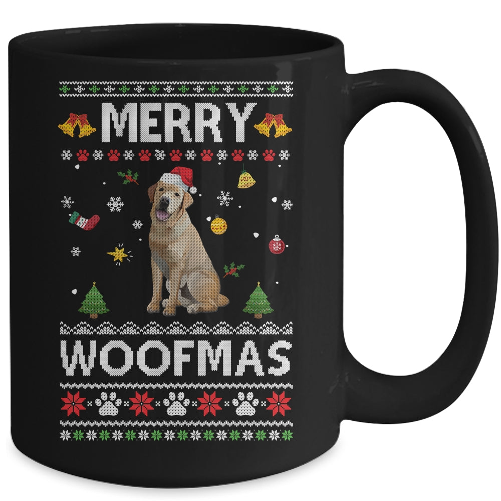 Merry Woofmas Golden Retriever Santa Reindeer Ugly Christmas Sweater Mug | siriusteestore