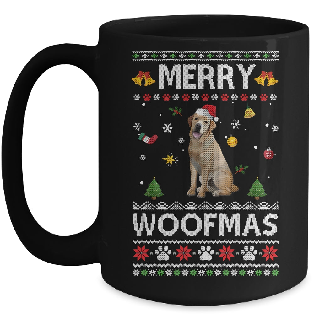 Merry Woofmas Golden Retriever Santa Reindeer Ugly Christmas Sweater Mug | siriusteestore