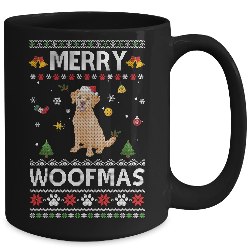 Merry Woofmas Labrador Santa Reindeer Ugly Christmas Sweater Mug | siriusteestore