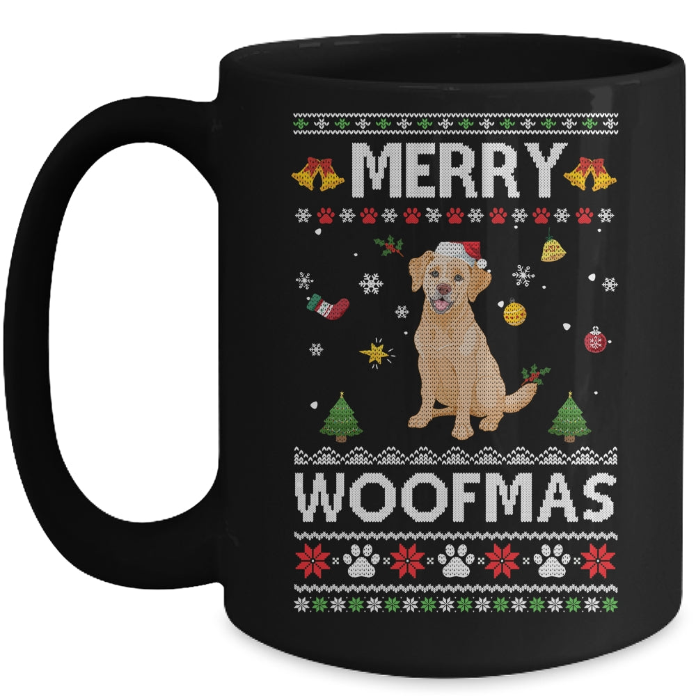 Merry Woofmas Labrador Santa Reindeer Ugly Christmas Sweater Mug | siriusteestore