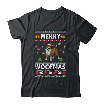 Merry Woofmas Pitbull Santa Reindeer Ugly Christmas Sweater Shirt & Sweatshirt | siriusteestore