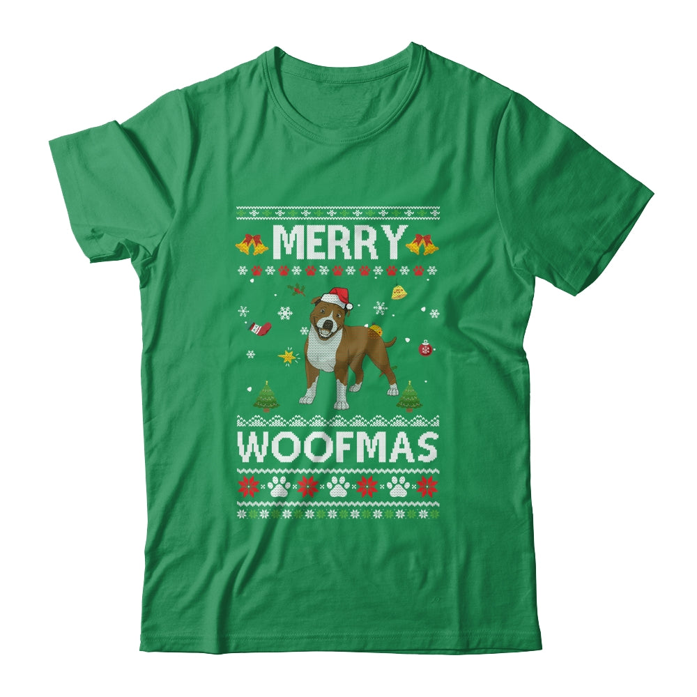 Merry Woofmas Pitbull Santa Reindeer Ugly Christmas Sweater Shirt & Sweatshirt | siriusteestore