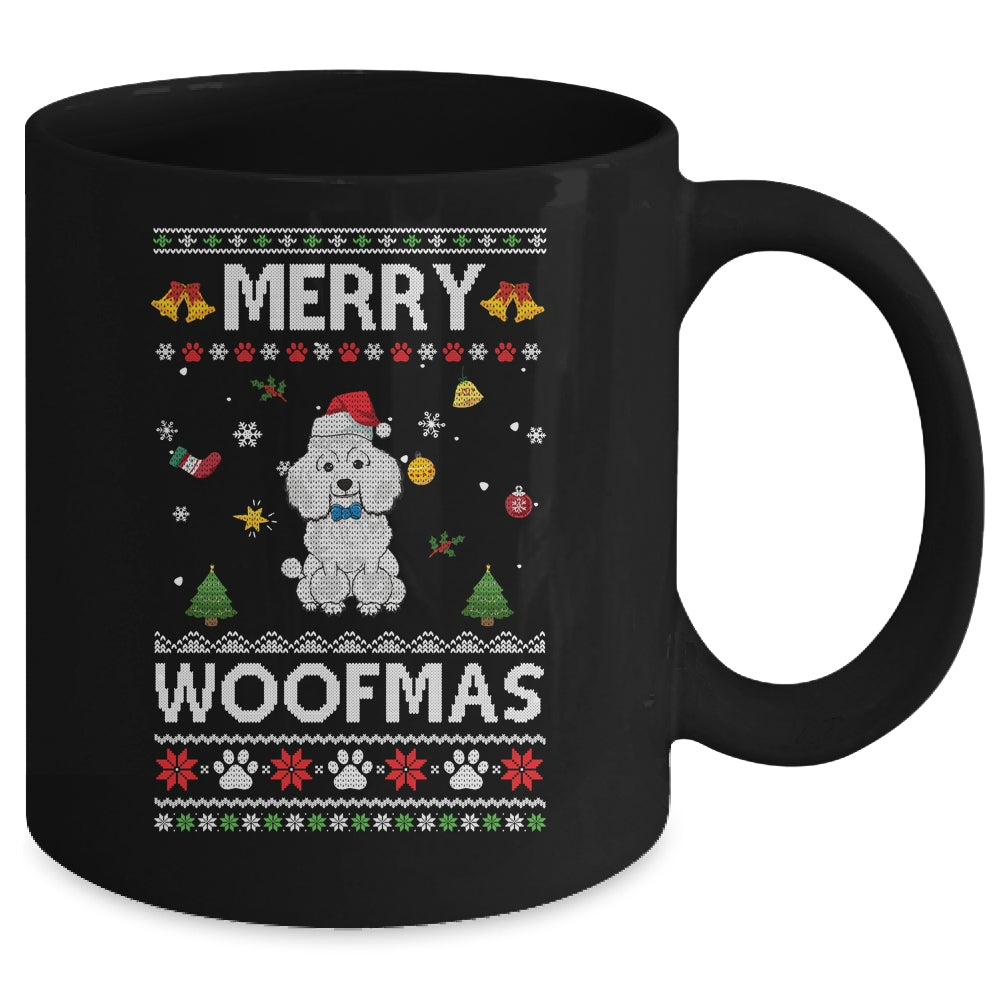 Merry Woofmas Poodle Santa Reindeer Ugly Christmas Sweater Mug | siriusteestore
