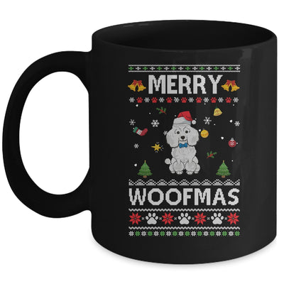 Merry Woofmas Poodle Santa Reindeer Ugly Christmas Sweater Mug | siriusteestore