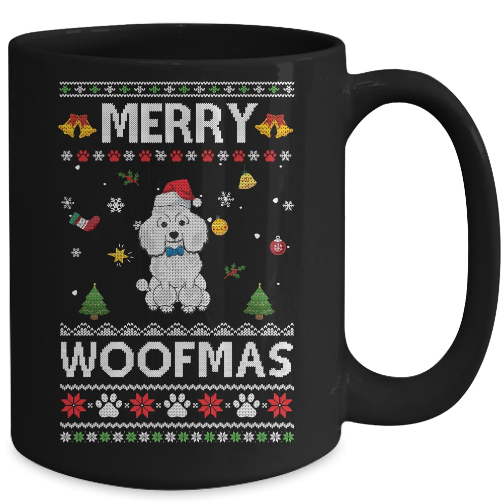 Merry Woofmas Poodle Santa Reindeer Ugly Christmas Sweater Mug | siriusteestore