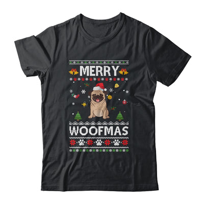 Merry Woofmas Pug Santa Reindeer Ugly Christmas Sweater Shirt & Sweatshirt | siriusteestore