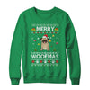 Merry Woofmas Pug Santa Reindeer Ugly Christmas Sweater Shirt & Sweatshirt | siriusteestore