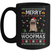 Merry Woofmas Pug Santa Reindeer Ugly Christmas Sweater Mug | siriusteestore
