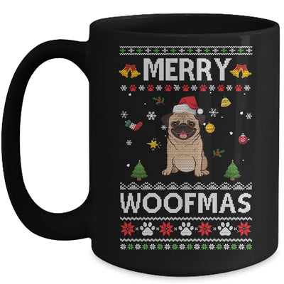 Merry Woofmas Pug Santa Reindeer Ugly Christmas Sweater Mug | siriusteestore