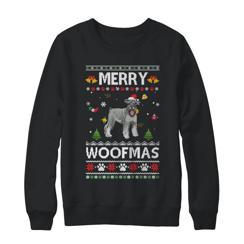 Merry Woofmas Schnauzer Santa Reindeer Ugly Christmas Sweater Shirt & Sweatshirt | siriusteestore