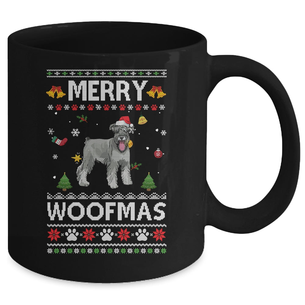 Merry Woofmas Schnauzer Santa Reindeer Ugly Christmas Sweater Mug | siriusteestore