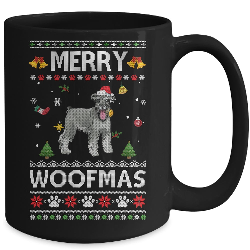 Merry Woofmas Schnauzer Santa Reindeer Ugly Christmas Sweater Mug | siriusteestore