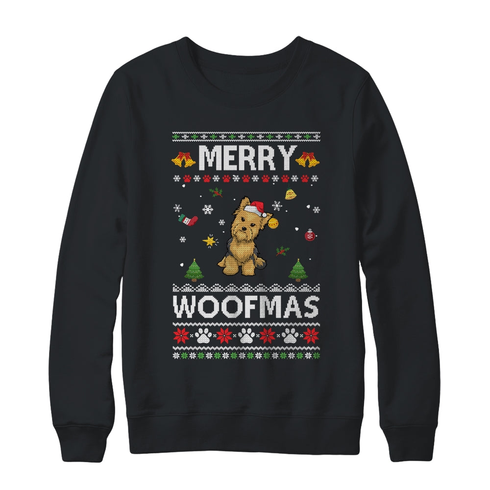 Merry Woofmas Yorkie Santa Reindeer Ugly Christmas Sweater Shirt & Sweatshirt | siriusteestore