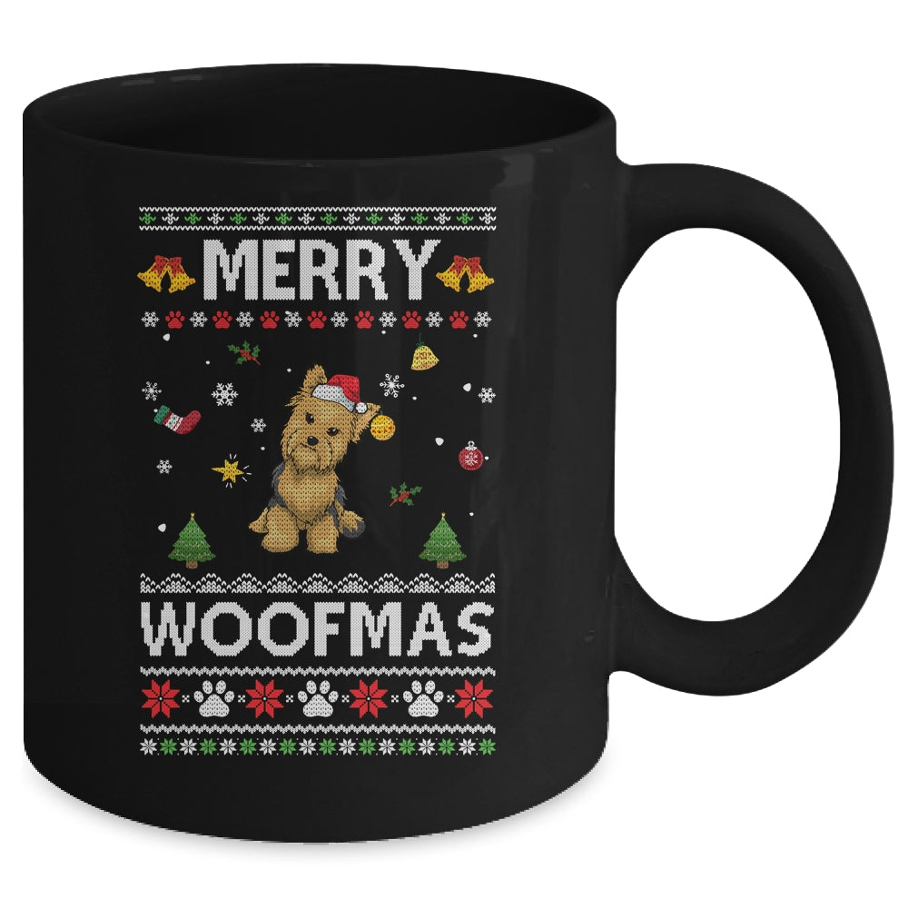 Merry Woofmas Yorkie Santa Reindeer Ugly Christmas Sweater Mug | siriusteestore