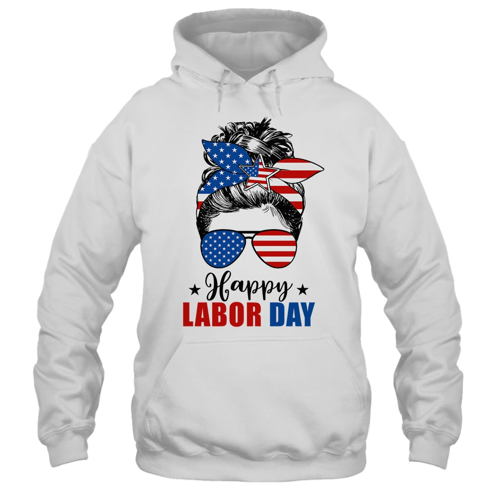 Messy Bun American Flag Labor Day Men Woman USA Vintage Shirt & Tank Top | siriusteestore
