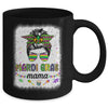 Messy Bun Hair Glasses New Orleans Carnival Mardi Gras Mama Mug | siriusteestore