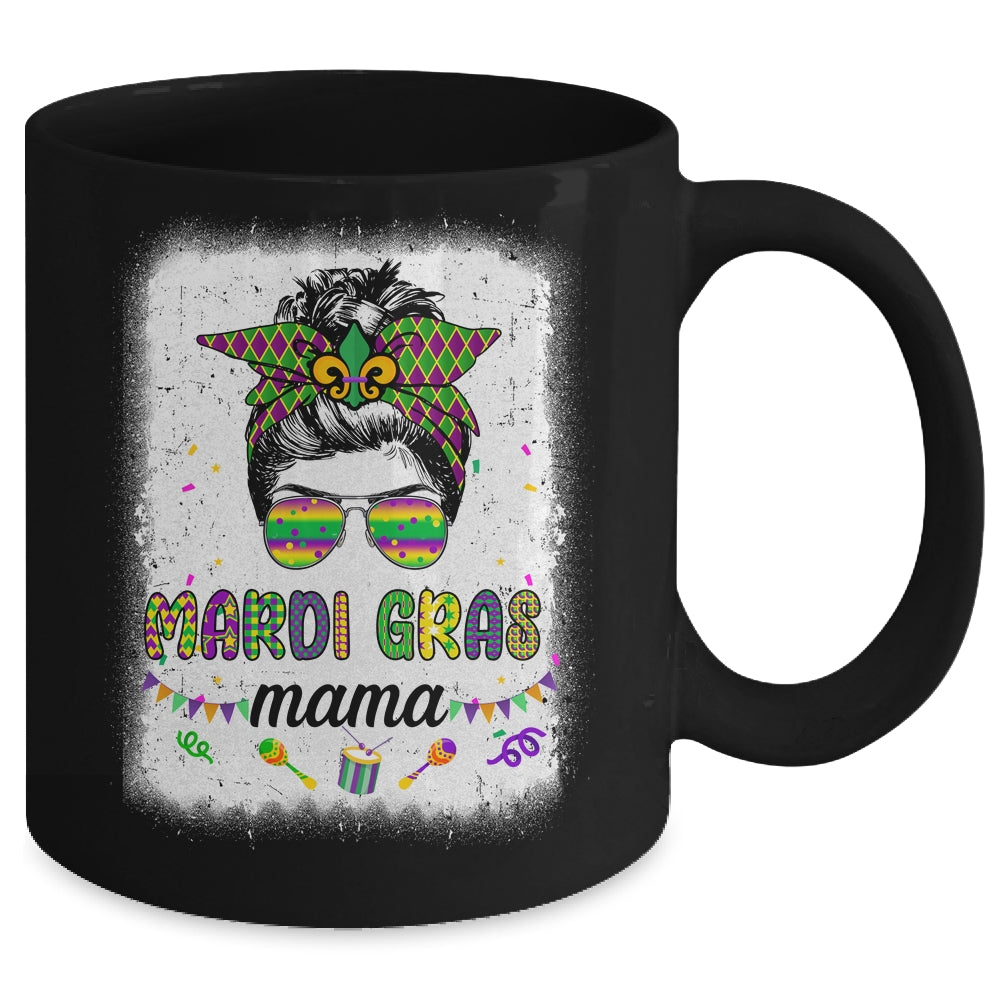 Messy Bun Hair Glasses New Orleans Carnival Mardi Gras Mama Mug | siriusteestore