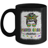 Messy Bun Hair Glasses New Orleans Carnival Mardi Gras Mama Mug | siriusteestore