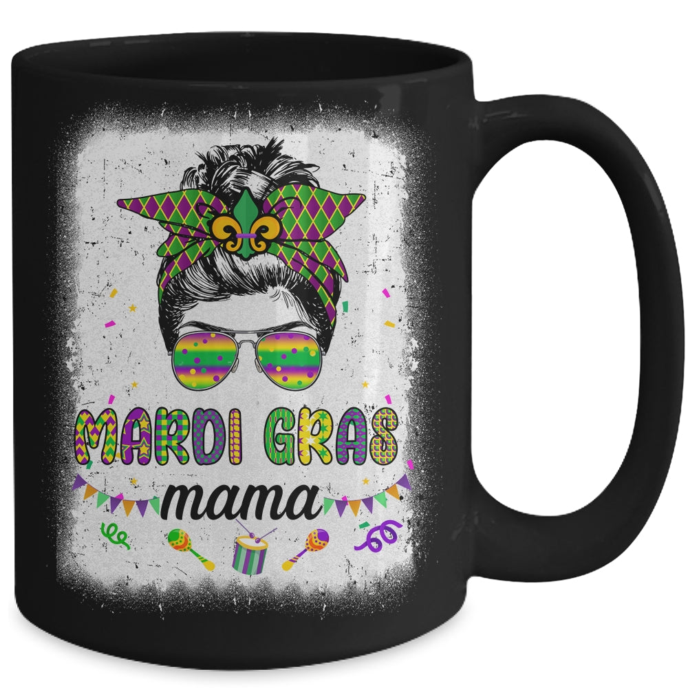 Messy Bun Hair Glasses New Orleans Carnival Mardi Gras Mama Mug | siriusteestore