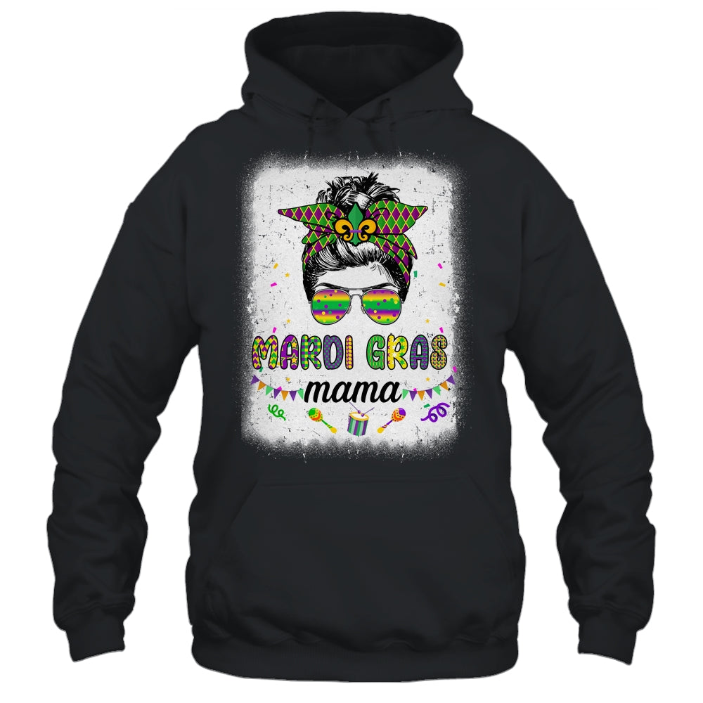 Messy Bun Hair Glasses New Orleans Carnival Mardi Gras Mama Shirt & Tank Top | siriusteestore
