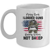 Messy Buns And Loaded Guns Raising Wolves Not Sheep Mug | siriusteestore