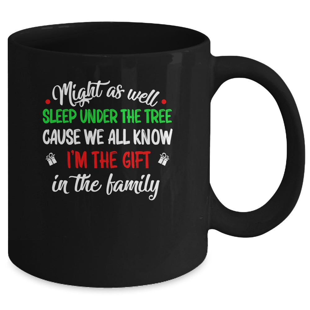 Might As Well Sleep Under The Tree Funny Christmas Family Mug | siriusteestore