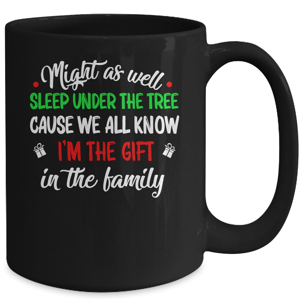 Might As Well Sleep Under The Tree Funny Christmas Family Mug | siriusteestore
