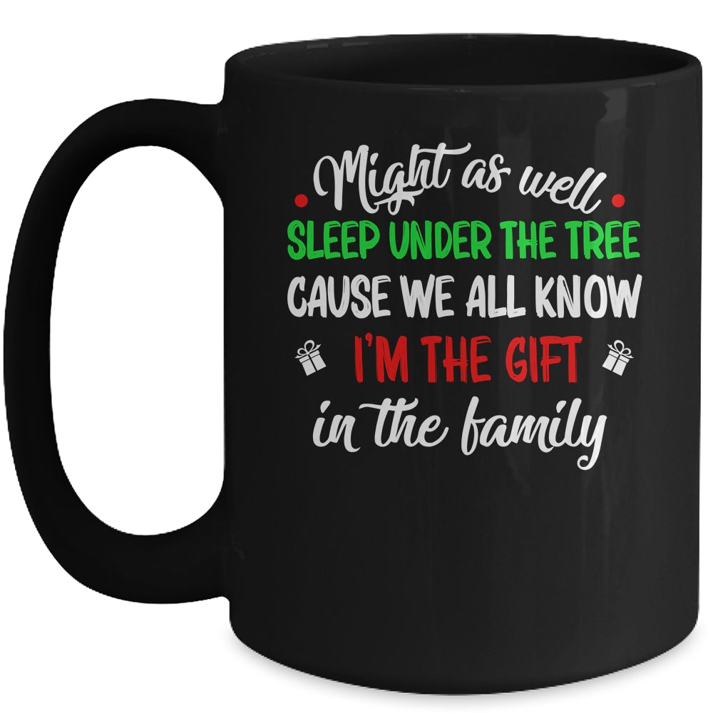 Might As Well Sleep Under The Tree Funny Christmas Family Mug | siriusteestore