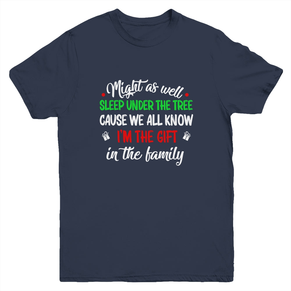 Might As Well Sleep Under The Tree Funny Christmas Family Youth Shirt | siriusteestore
