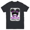 Military Girl Purple Up Leopard Sunglasses Messy Bun Girls Youth Shirt | siriusteestore