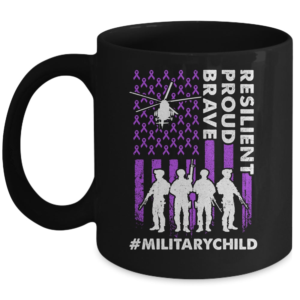 Military Kids Adult Purple US Flag Month Military Child Mug | siriusteestore