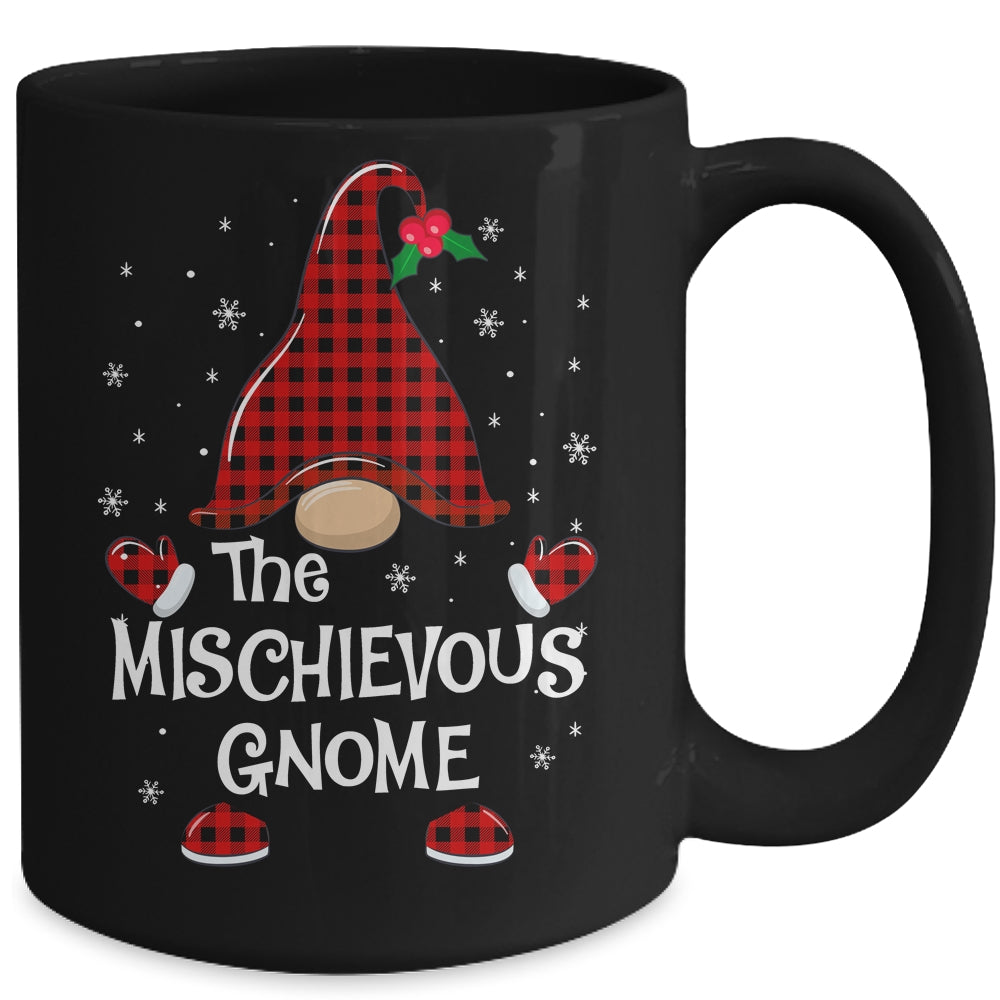 Mischievous Gnome Buffalo Plaid Matching Christmas Pajama Gift Mug | siriusteestore
