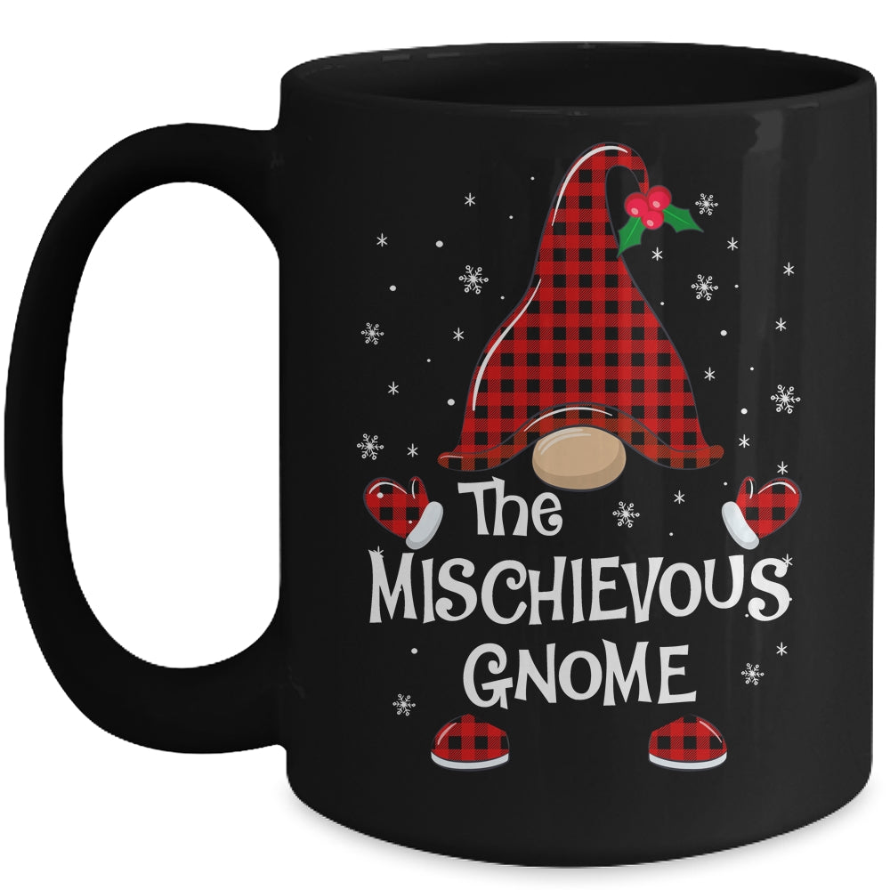 Mischievous Gnome Buffalo Plaid Matching Christmas Pajama Gift Mug | siriusteestore