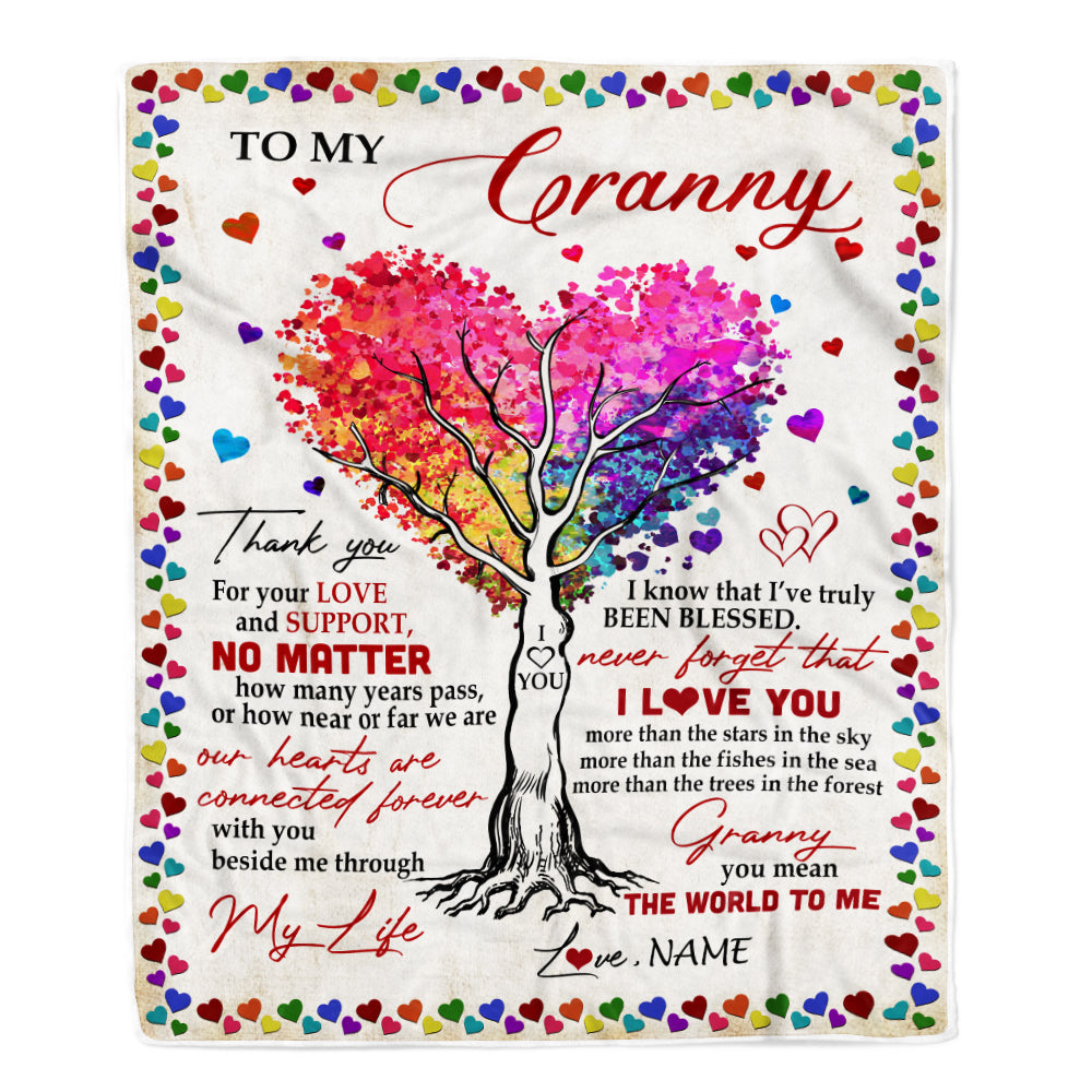 Personalized Granny Blanket From Grandkids Never Forget That I Love You You Mean The World to Me Granny Birthday Mothers Day Christmas Fleece Blanket