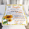 Personalized To My Daughter Blanket From Mom Dad Once Upon A Time When I Asked God For An Angel Sunflower Birthday Christmas Customized Fleece Blanket