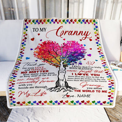 Personalized Granny Blanket From Grandkids Never Forget That I Love You You Mean The World to Me Granny Birthday Mothers Day Christmas Fleece Blanket