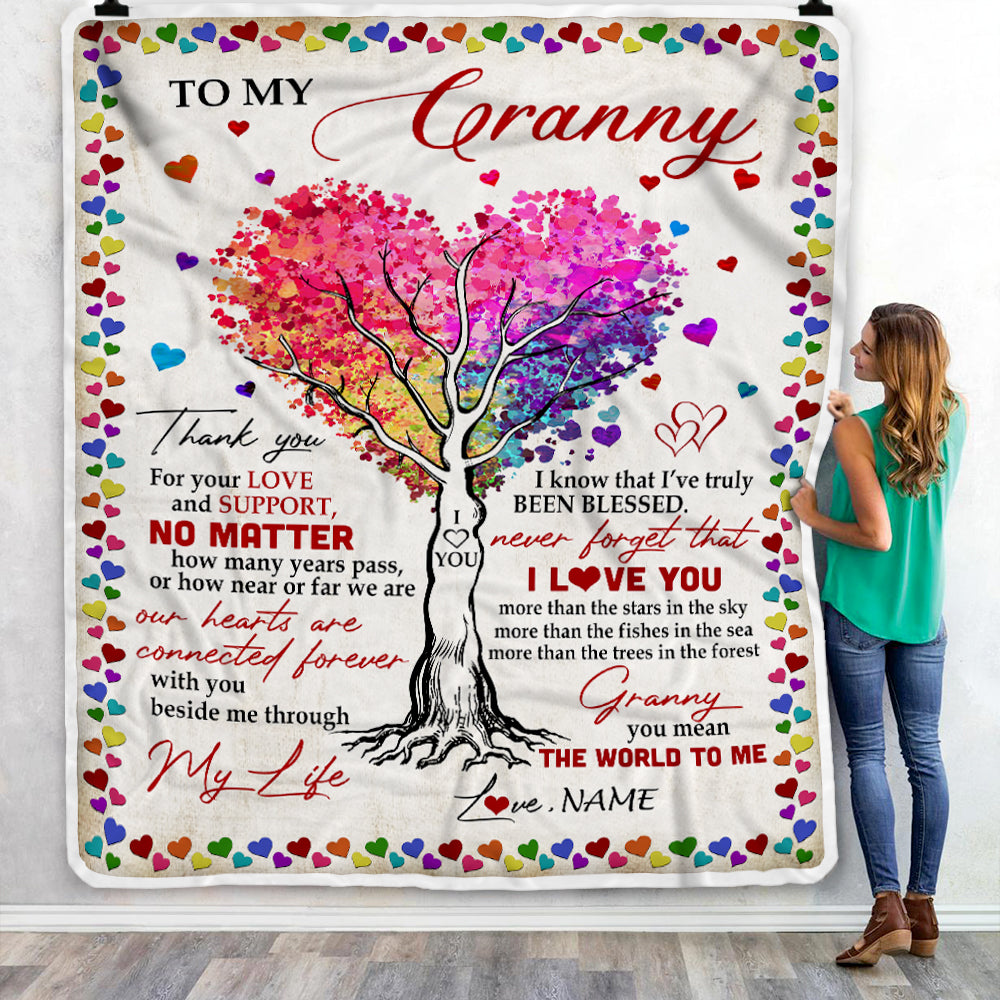 Personalized Granny Blanket From Grandkids Never Forget That I Love You You Mean The World to Me Granny Birthday Mothers Day Christmas Fleece Blanket