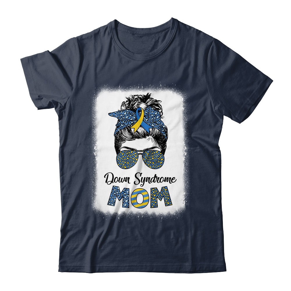 Mom Down Syndrome Awareness Mom Messy Bun Hair Shirt & Hoodie | siriusteestore